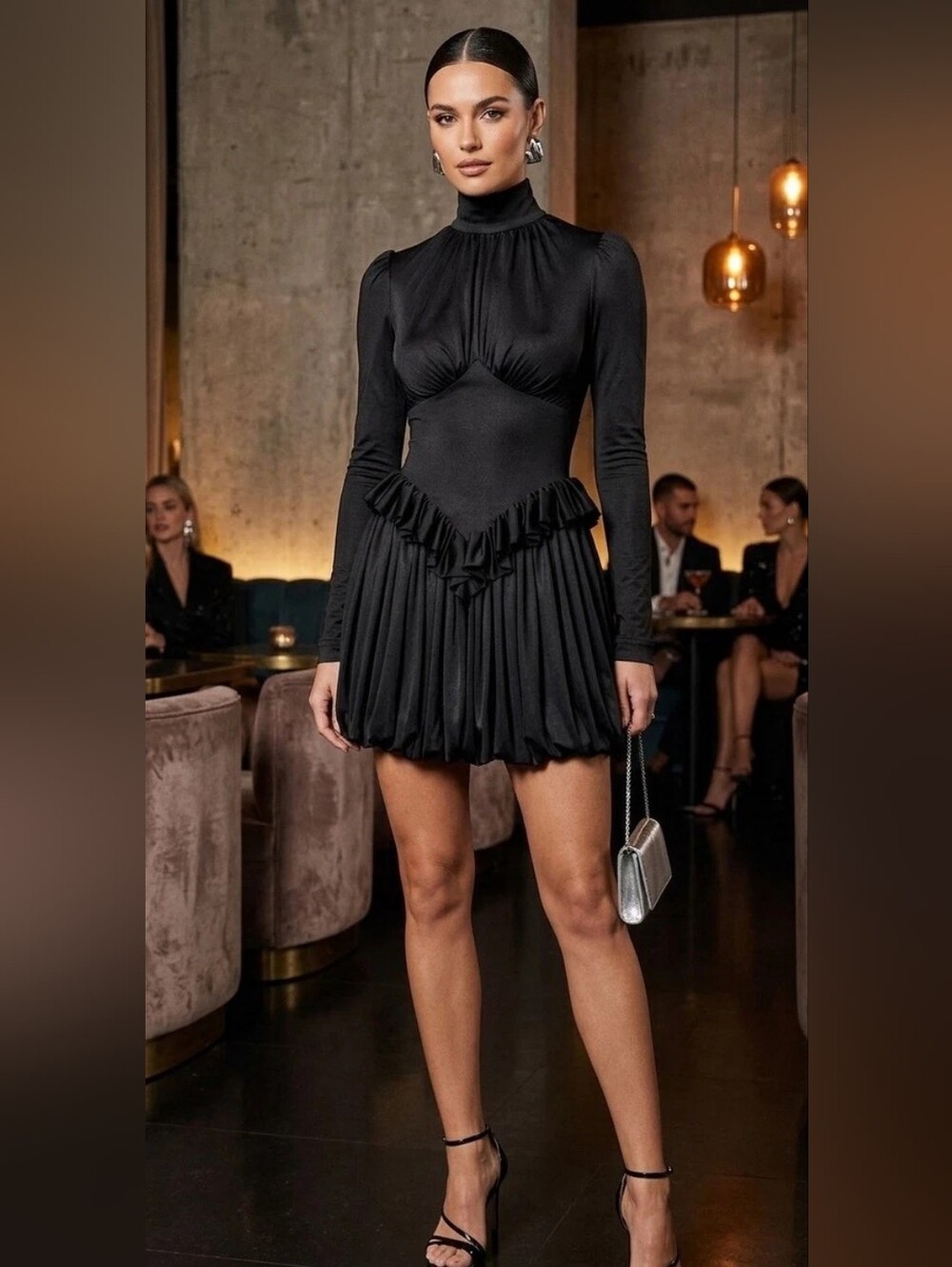 Rabanne x H&M Party Cocltail Black Jersey Mini Dress